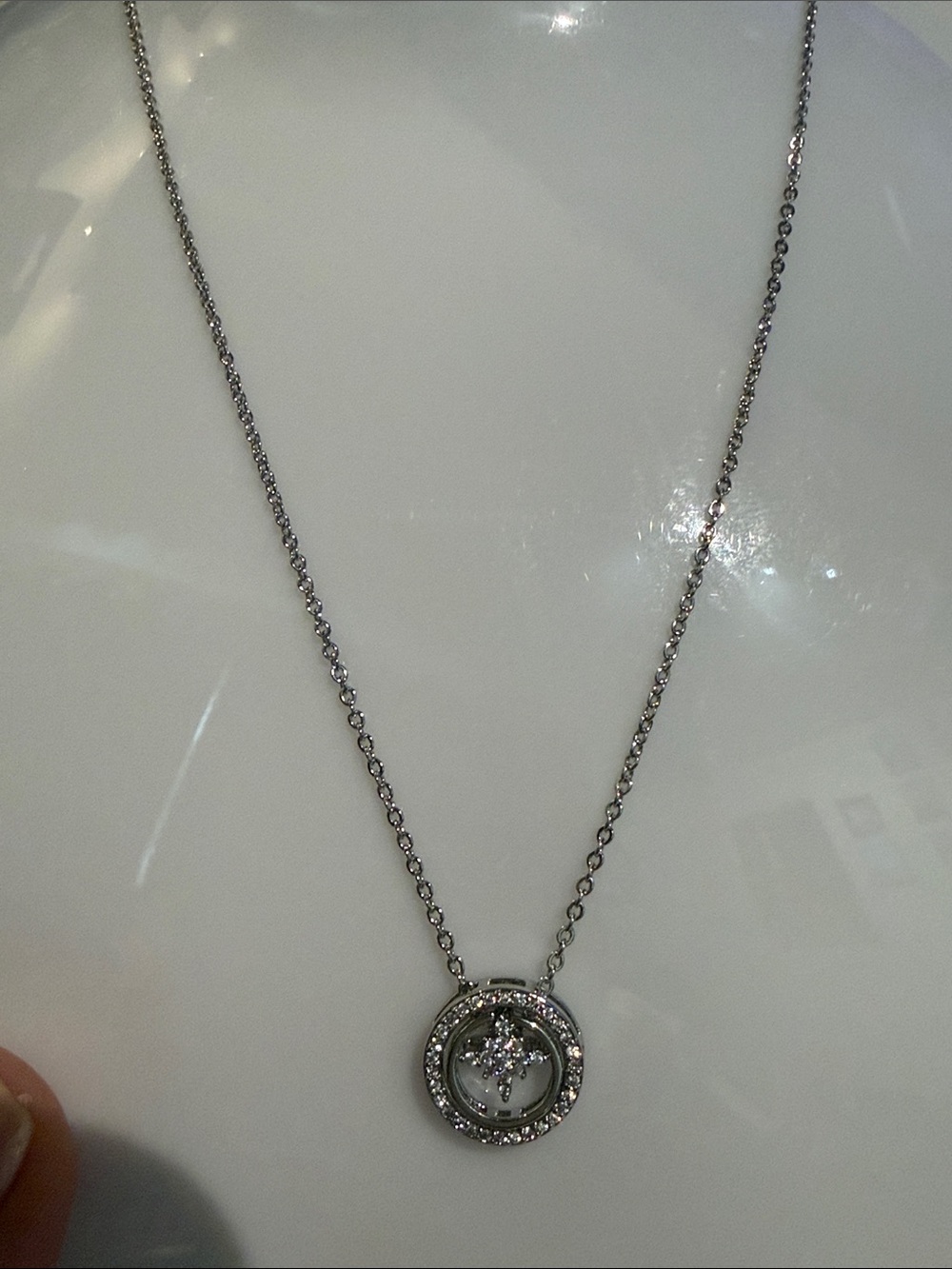 minimalist platinum plated necklace